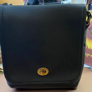 Coach Black Crossbody Bag with Gold Accent